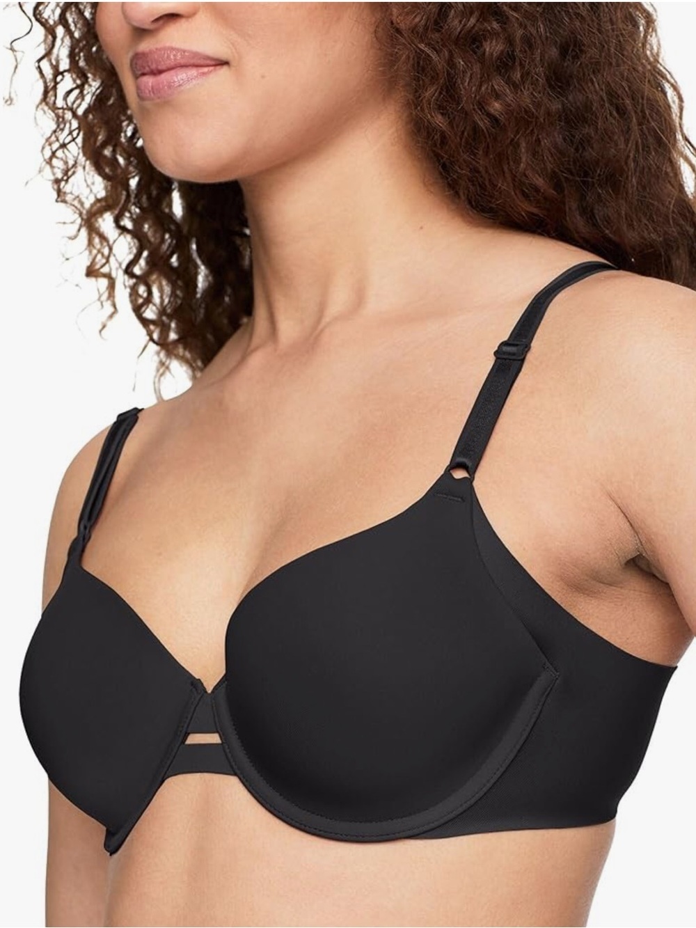 NWT Warner's Women's Blissful Benefits Side Smoothing Underwire Black Bra 36C